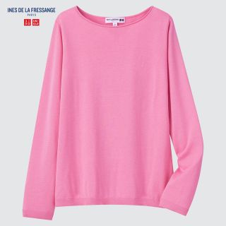 ユニクロ(UNIQLO)のユニクロ × イネス シルクブレンドセーター ピンク(ニット/セーター)