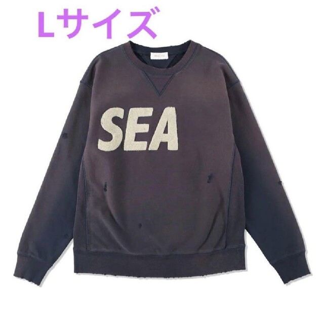 WIND ANDSEA Damaged Crew neck / Navy - L | フリマアプリ ラクマ