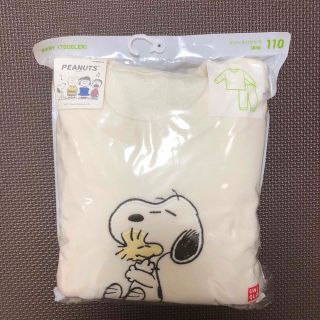 ユニクロ(UNIQLO)のユニクロ　フリースパジャマ　110 スヌーピー　SNOOPY イエロー ホワイト(パジャマ)