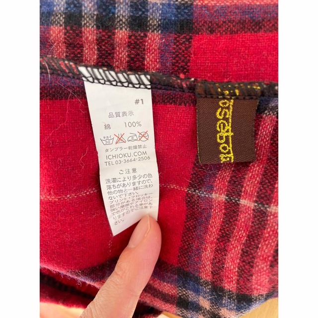 【ぴー様専用】チェック　スカート　ロング　赤　冬　ウエストゴム レディースのスカート(ロングスカート)の商品写真