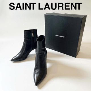 サンローラン(Saint Laurent)の【美品】サンローラン パリ YSL金具 ロゴ ショート ブーツ(ブーツ)
