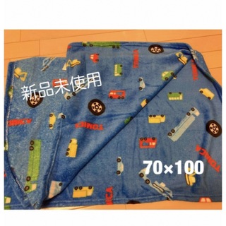 タカラトミー(Takara Tomy)の新品未使用　トミカ　乗り物　ブランケット　ブルー  70×100cm (おくるみ/ブランケット)