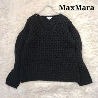 マックスマーラ(Max Mara)の美品⭐︎マックスマーラ 厚手ニット ローゲージ 上質ヴァージンウール 黒 L(ニット/セーター)