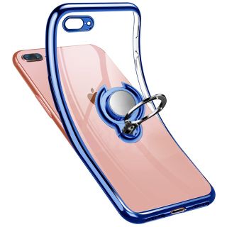 iPhone7/8plus ケース リング クリア カバー リング付きTPU(iPhoneケース)