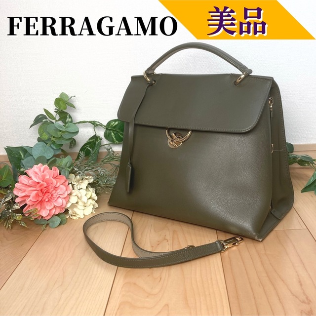 超大特価 Ferragamo ショルダーバッグ ハンド 2way ジェットセット レザー 【美品】フェラガモ ショルダーバッグ 