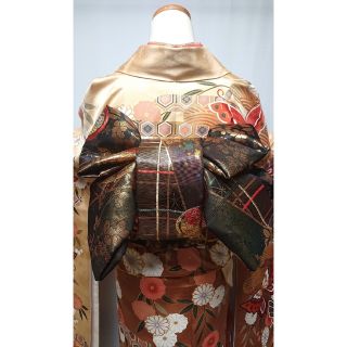 らんちゃん様専用☆振袖6点セット《暈し染め・金彩流水鶴草花文様