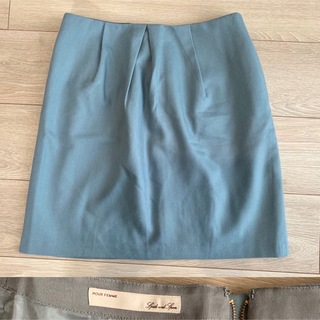 スピックアンドスパン(Spick & Span)のSpick&spanスカート　台形　ブルーグリーン(ひざ丈スカート)