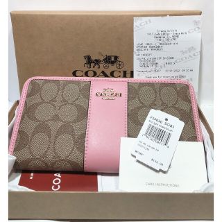 コーチ(COACH)の【新品 未使用】COACH コーチ 長財布 シグネチャー ピンク(財布)