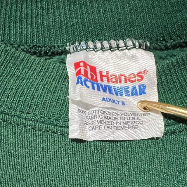 Hanes(ヘインズ)のHanes ヘインズ　90s USA スウェット　トレーナー　グリーン　緑　古着 メンズのトップス(スウェット)の商品写真