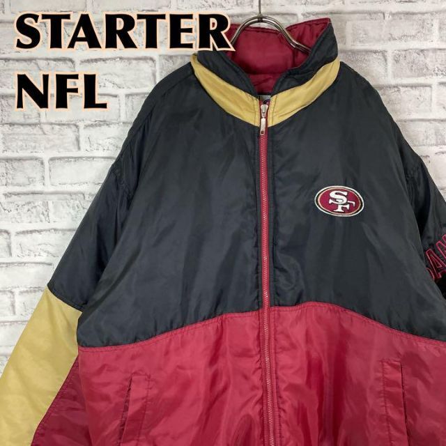 STARTER スターター NFL 49ers 中綿ナイロンジャケット 刺繍ロゴ-