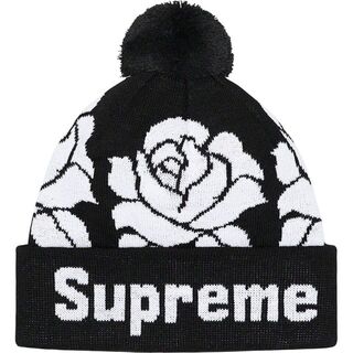 シュプリーム(Supreme)のSupreme Rose Beanie ローズ ビーニー ニット帽 ブラック(ニット帽/ビーニー)
