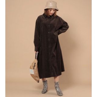 フリークスストア(FREAK'S STORE)のFREAK'S STORE コーデュロイシャツワンピース(ロングワンピース/マキシワンピース)