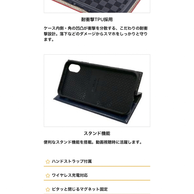 LEP LUSS(レプラス)のLEPLUS iPhone XS/X  薄型PUレザーフラップケース　ネイビー スマホ/家電/カメラのスマホアクセサリー(iPhoneケース)の商品写真