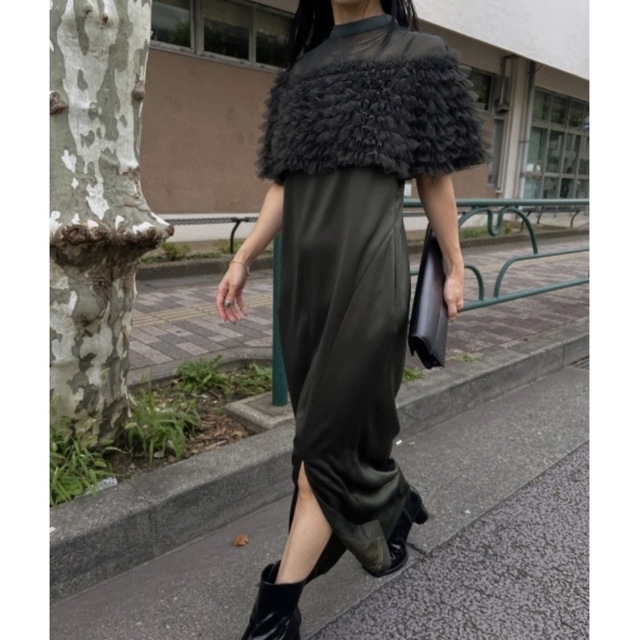 Ameri VINTAGE(アメリヴィンテージ)のAMERI 2WAY VOLUME FRILL BOLERO SET DRESS レディースのワンピース(ロングワンピース/マキシワンピース)の商品写真