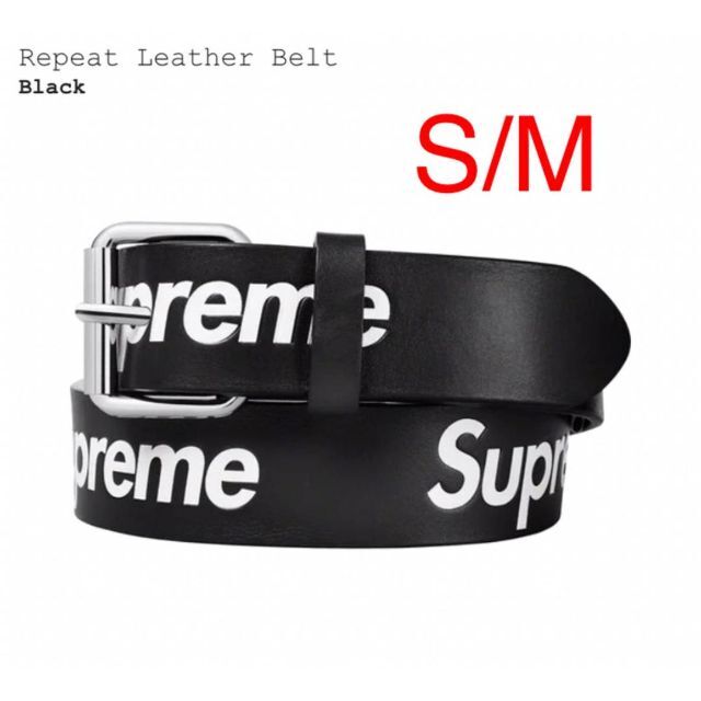 Supreme シュプリーム Repeat Leather Belt 黒 SM - ベルト