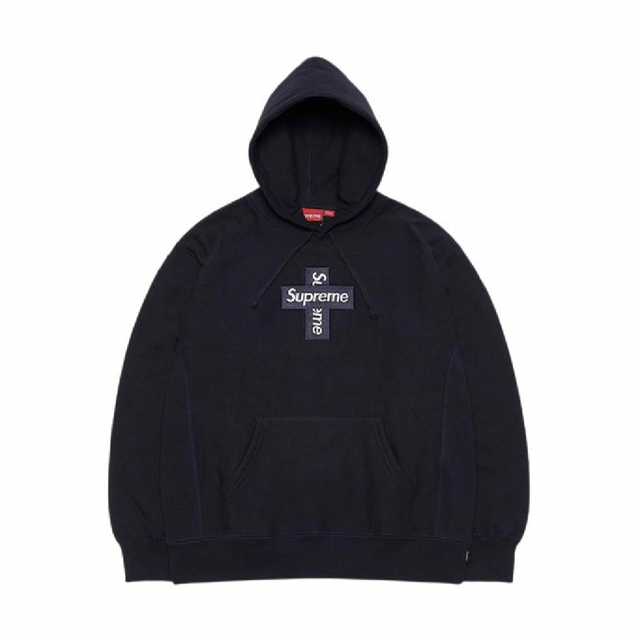 Supreme Hooded Sweatshirt cross box navy