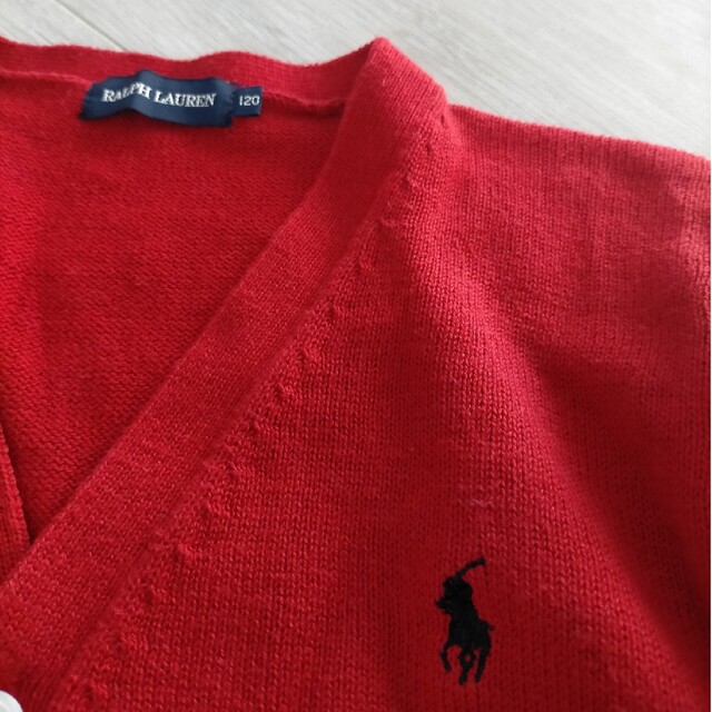 Ralph Lauren(ラルフローレン)のRalph Lauren カーディガン 赤 キッズ/ベビー/マタニティのキッズ服女の子用(90cm~)(カーディガン)の商品写真