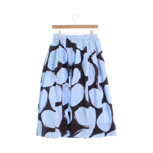 MARNI マルニ ロング・マキシ丈スカート 42(M位) 水色x茶(総柄) 【古着】【中古】