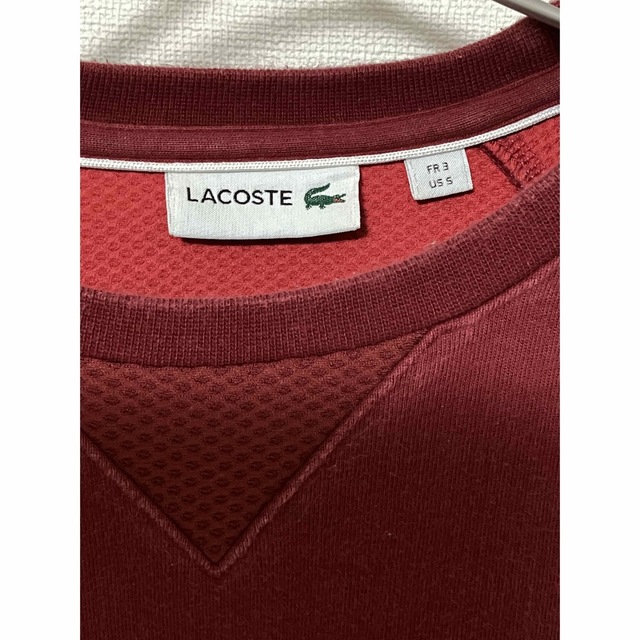 LACOSTE(ラコステ)のLACOSTE ラコステ ロゴ刺繍 スウェット ワインレッド  メンズのトップス(スウェット)の商品写真