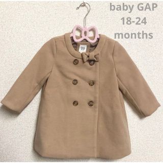 ギャップ(GAP)のbaby GAP　コート　冬用　ノーカラー　リボン　女の子　ベージュ　90cm(コート)