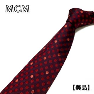 エムシーエム(MCM)の【美品】ドイツブランド MCM ネクタイ 日本製 ドット柄 ボルドー(ネクタイ)