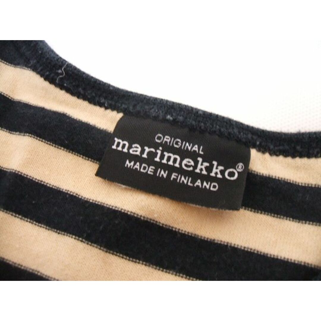 marimekko(マリメッコ)のmarimekko サイズ1 ボーダーワンピース チュニック ブラック ベージュ レディース マリメッコ【中古】2-1211M♪ レディースのトップス(チュニック)の商品写真