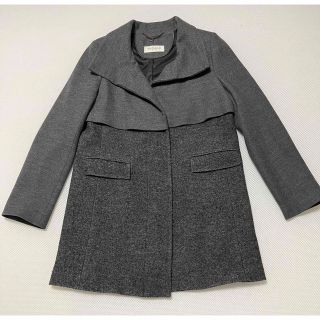 【超美品】TRU TRUSSARDI カシミヤ混 ロングコート ブルーフォックス