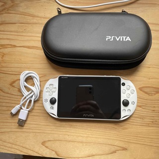 プレイステーションヴィータ(PlayStation Vita)のps vita 2000 美品　FW3.65 ホワイト　ボタン完動(携帯用ゲーム機本体)