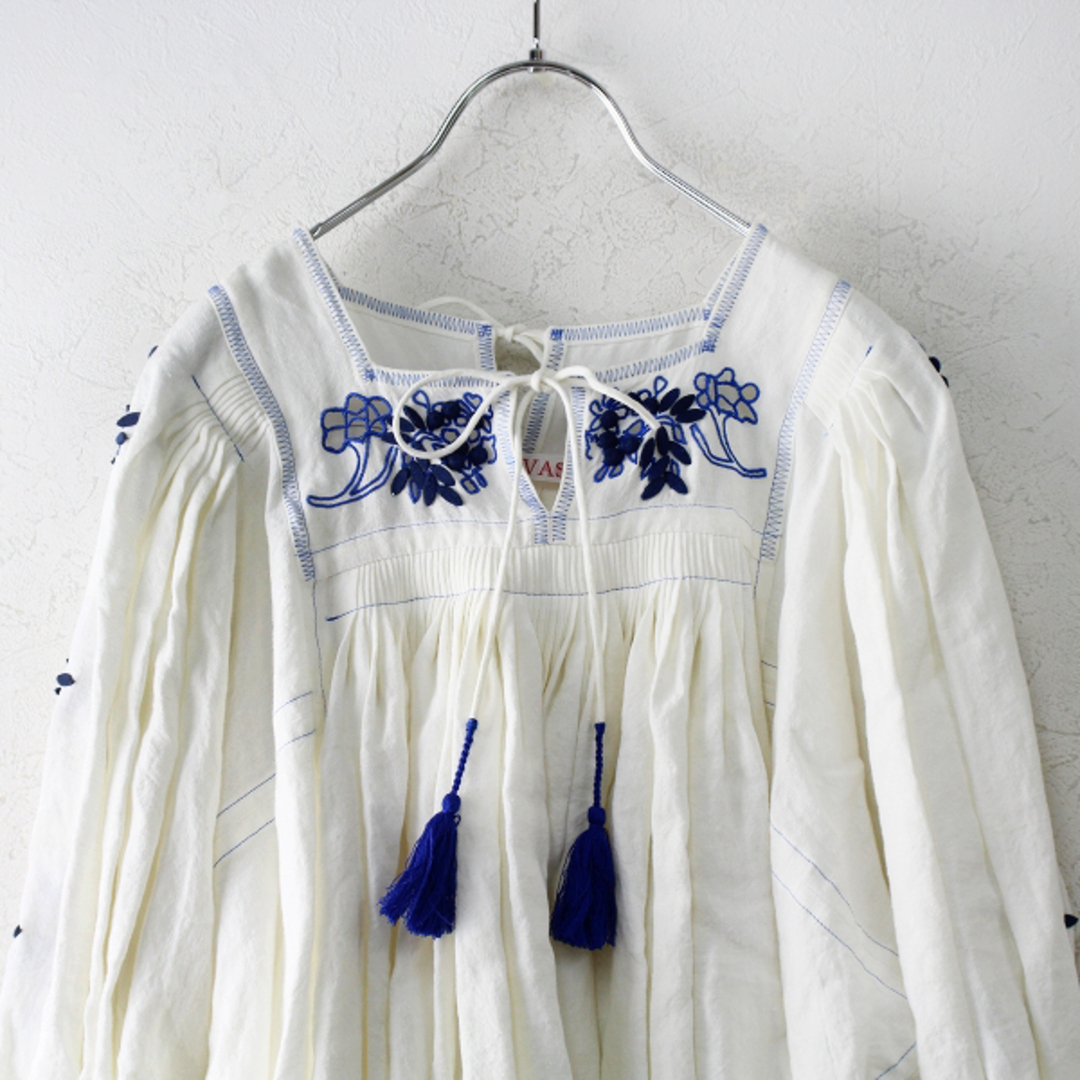 2018SS TOWAVASE トワヴァーズ Kurumi blouse2 リネン刺繍タック