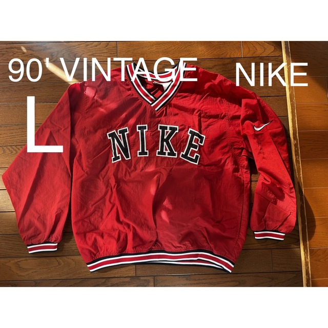 美品!貴重! VINTAGE NIKE ナイロンプルオーバー ビッグロゴ お買い物 ... レア 90s 銀タグ ナイキ 人気 ゲームシャツ 刺繍ロゴ 好配色 tシャツ