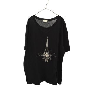 サンローラン(Saint Laurent)のSAINT LAURENT PARIS サンローランパリ 19SS エッフェル塔プリントコットン半袖Tシャツ ブラック 533645(Tシャツ/カットソー(半袖/袖なし))