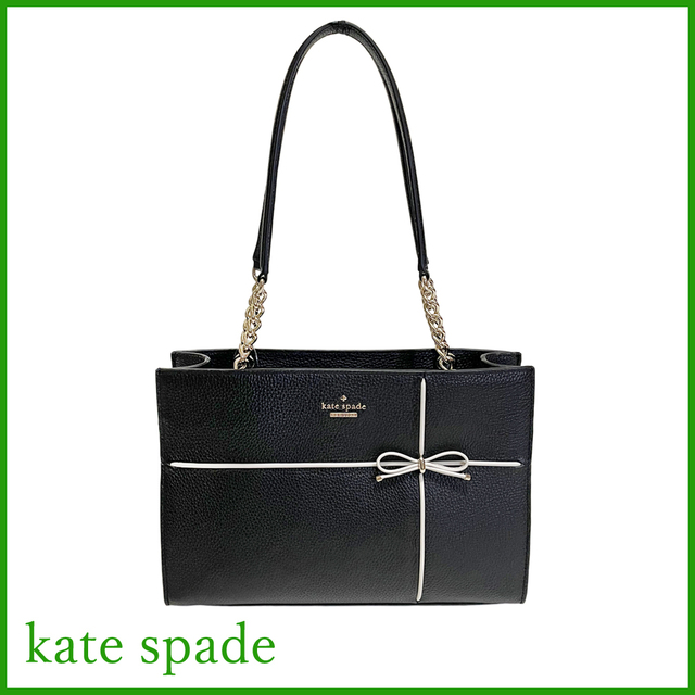 新品ケイトスペードkate spadeリボンショルダートートバッグ黒