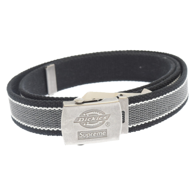 SUPREME シュプリーム 22SS×Dickies Stripe Webbing Belt ストライプウェビングベルト ガチャベルト ナイロンベルト ブラック