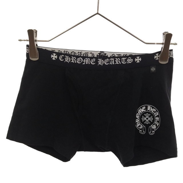 CHROME HEARTS クロムハーツ SHORT BOXER ホースシューロゴプリントショートボクサーパンツ コットンボクサーパンツ アンダーウェア ブラック