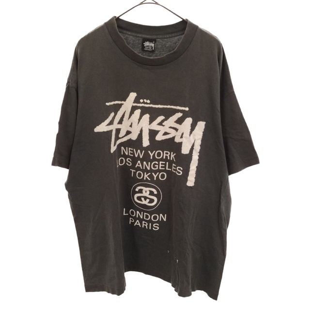 激レア【STUSSY】半袖Tシャツ メキシコ製 ビッグロゴ 大きめサイズ 黒