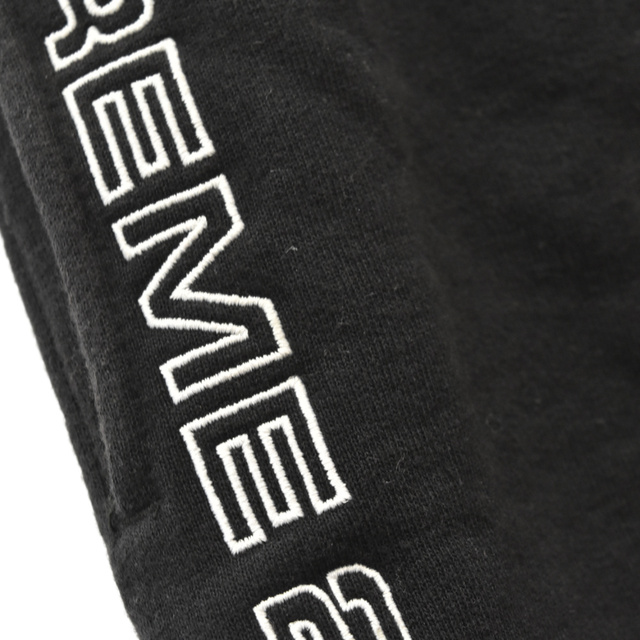 SUPREME シュプリーム 19SS Topline Sweatshort トップラインサイドロゴ刺繍ラインスウェットショートパンツ ショーツ ブラック