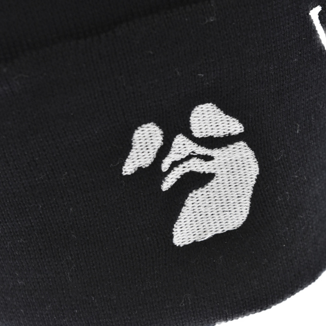 OFF-WHITE(オフホワイト)のOFF-WHITE オフホワイト 21AW OW LOGO BEANIE OMLC012F21KNI001 ロゴ刺繍ニットキャップ ビーニー 帽子 ブラック メンズの帽子(ニット帽/ビーニー)の商品写真