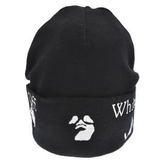 OFF-WHITE オフホワイト 21AW OW LOGO BEANIE OMLC012F21KNI001 ロゴ刺繍ニットキャップ ビーニー 帽子 ブラック