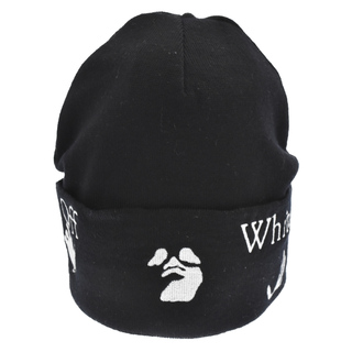 オフホワイト(OFF-WHITE)のOFF-WHITE オフホワイト 21AW OW LOGO BEANIE OMLC012F21KNI001 ロゴ刺繍ニットキャップ ビーニー 帽子 ブラック(ニット帽/ビーニー)