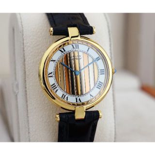 カルティエ(Cartier)の美品 カルティエ マスト ヴァンドーム スリーカラーゴールド ストライプ LM(腕時計(アナログ))