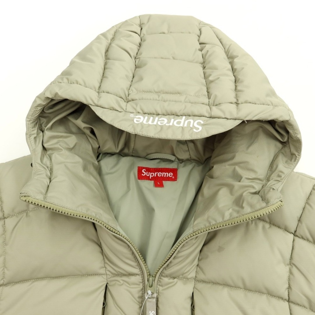 シュプリーム  21AW  Warp Hooded Puffy Jacket バックロゴフーテッドダウンジャケット メンズ L