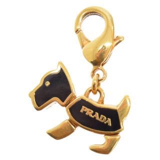 プラダ(PRADA)のPRADA プラダ ゴールドメッキドッグチャーム　キーホルダー(キーホルダー)