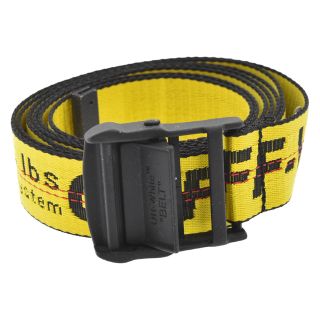 オフホワイト(OFF-WHITE)のOFF-WHITE オフホワイト INDUSTRIAL BELT インダストリアルベルト ロゴプリントナイロンガチャベルト イエロー(ベルト)