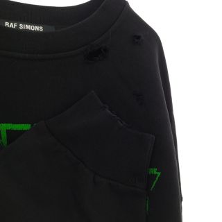 ラフシモンズ 22AW クルーネックトレーナー ダメージ加工 サイズ 1