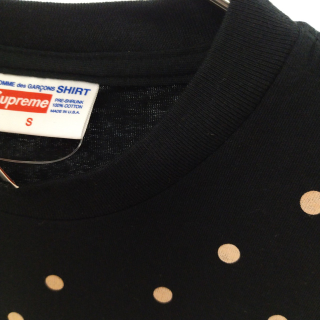 SUPREME シュプリーム 12SS×COMME des GARCONS SHIRT Box Logo Tee×コムデギャルソンシャツ ドットミラーボックスロゴ半袖Tシャツ カットソー ブラック