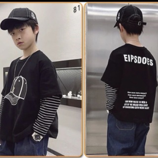 韓国子供服 120 ロンT プリントTシャツ (Tシャツ/カットソー)