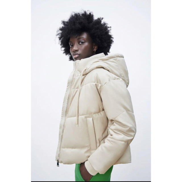 zara フェイクレザーパフジャケット zara フェイクレザーパフジャケット