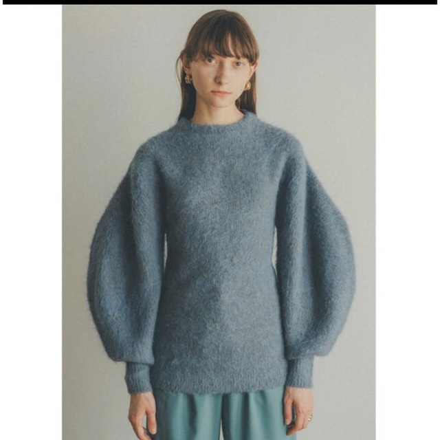 CLANE ROUND SLEEVE MOHAIR KNIT TOPS
