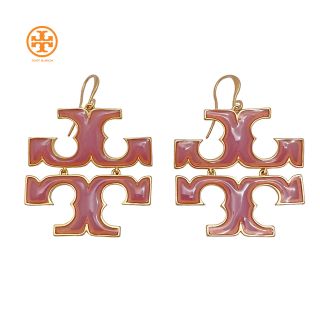 トリーバーチ(Tory Burch)の新品トリーバーチTORY BURCHロゴ　エナメル　ピアス　ピンク(ピアス)