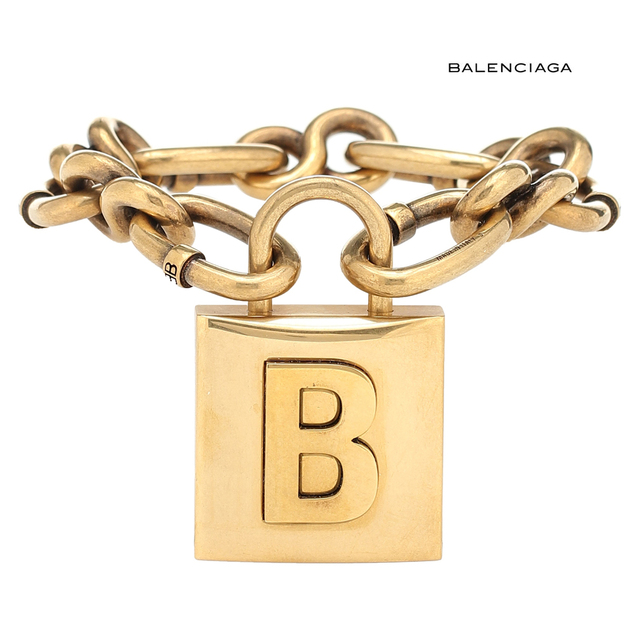 Balenciaga(バレンシアガ)の新品バレンシアガBALENCIAGAロックチェーンブレスレット ゴールド#S#M レディースのアクセサリー(ブレスレット/バングル)の商品写真